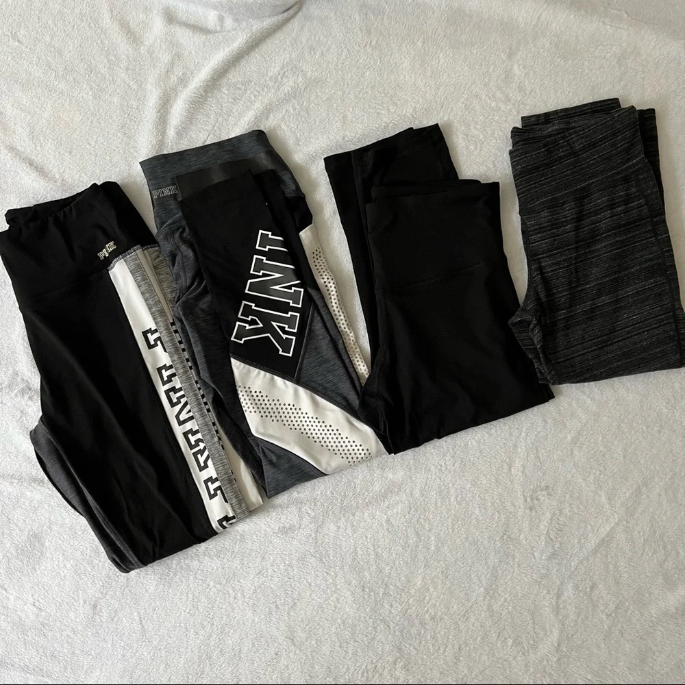 5 Piece Bundle Pink Champion Gap Fit Size M Black White Gray Yoga Work out